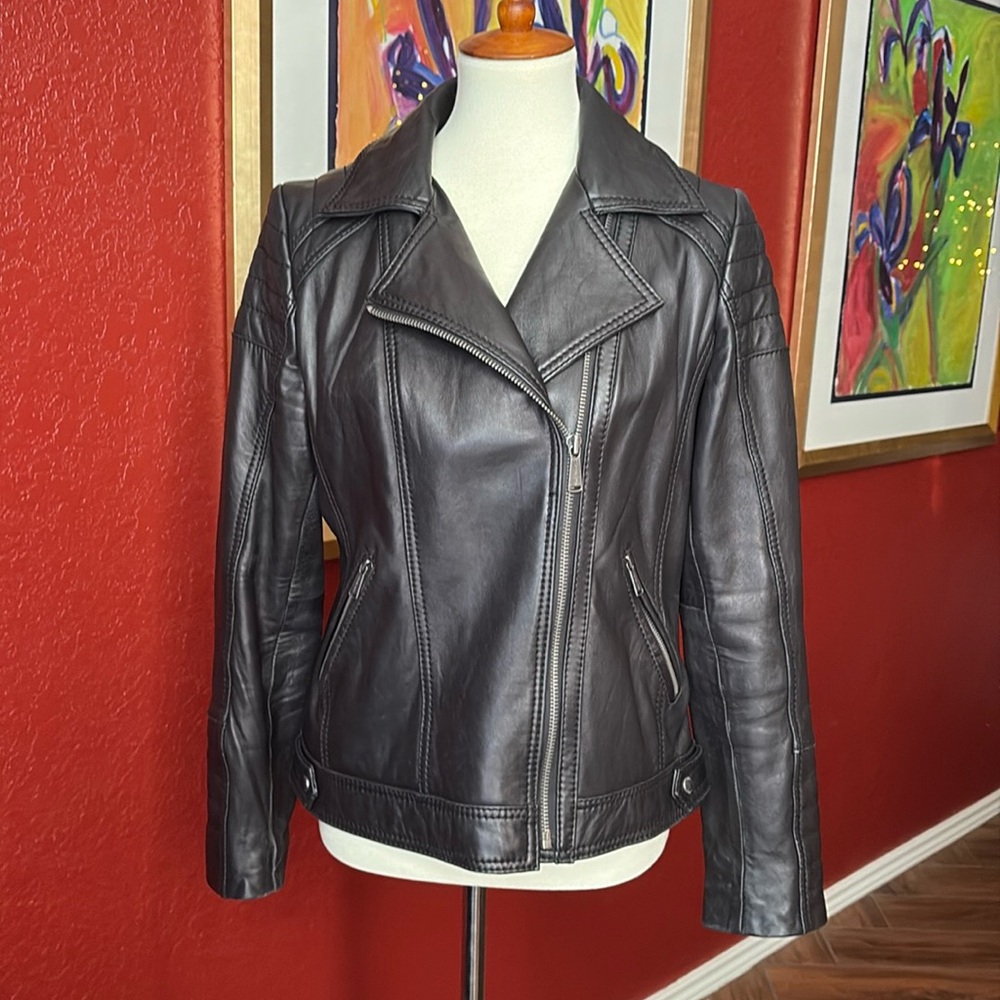 Michael kors leather moto jacket